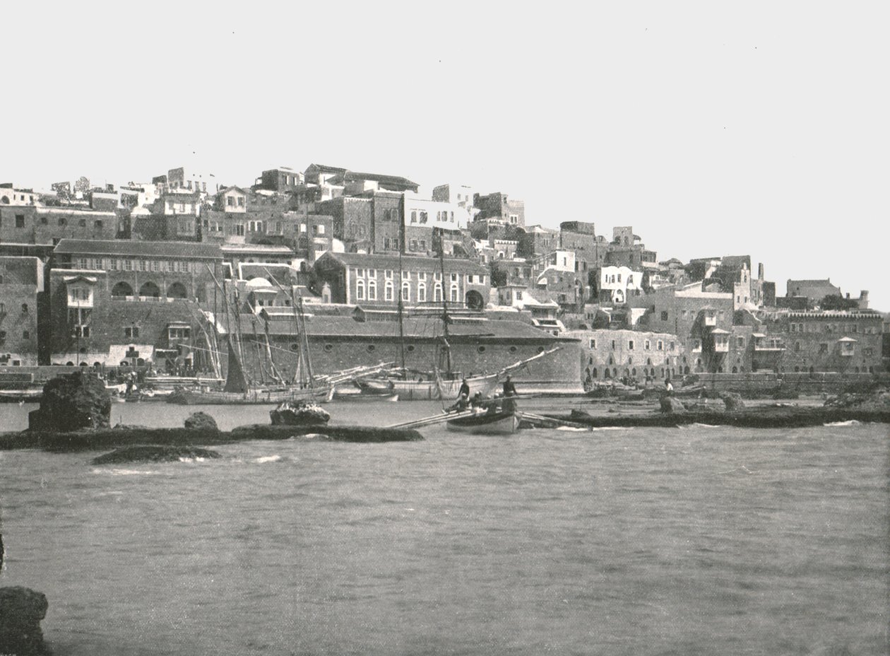 Vista do mar, Jaffa, Palestina, 1895. de W and S Ltd