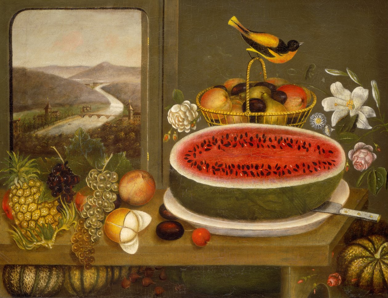 Fruta e Baltimore Oriole, 1858. de Wagguno