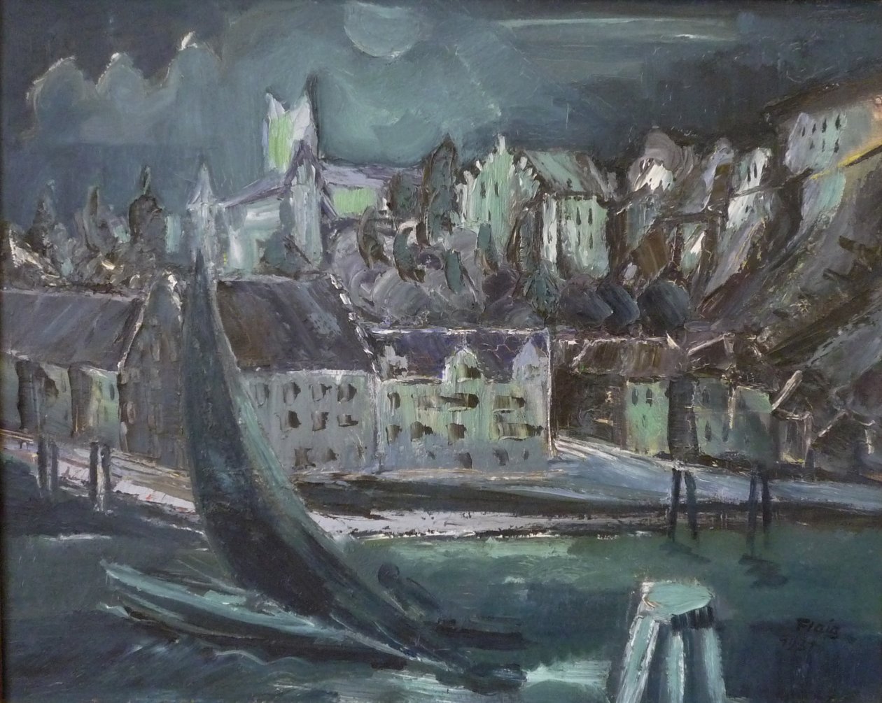 Noite enluarada em Meersburg de Waldemar Flaig
