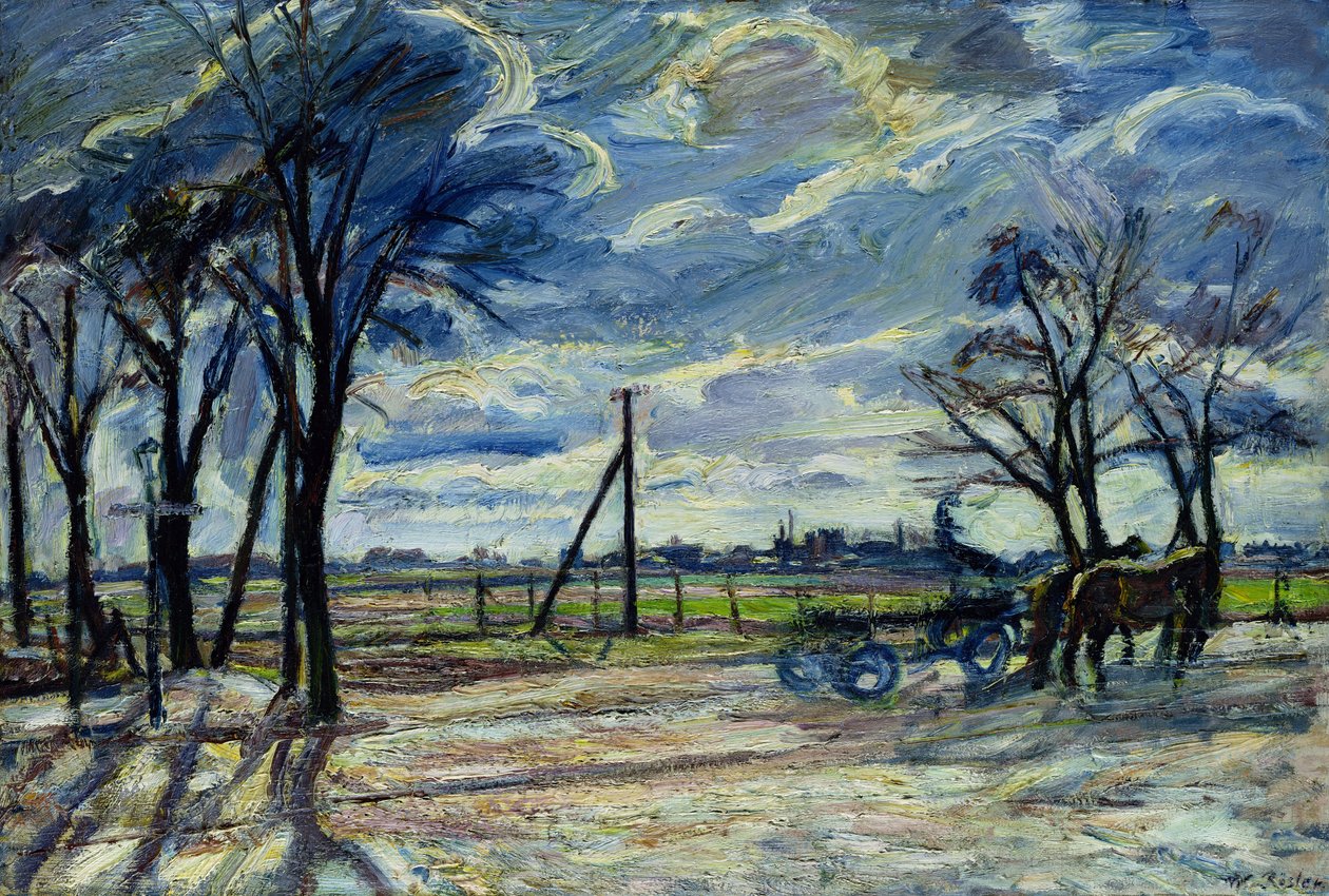 Paisagem suburbana na primavera de Waldemar Rosler