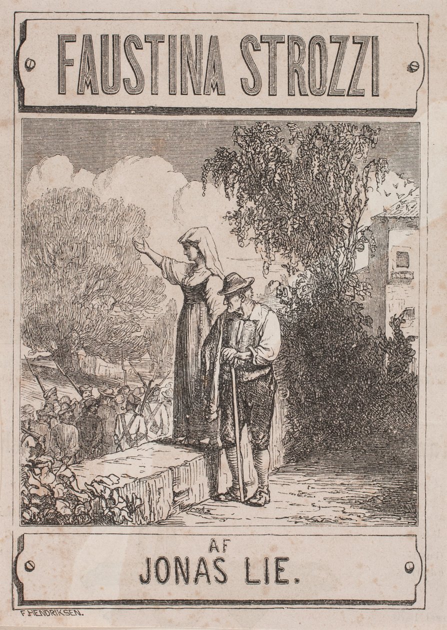 Página de título para Jonas Lie, "Faustina Strozzi" de Waldemar Bøhme