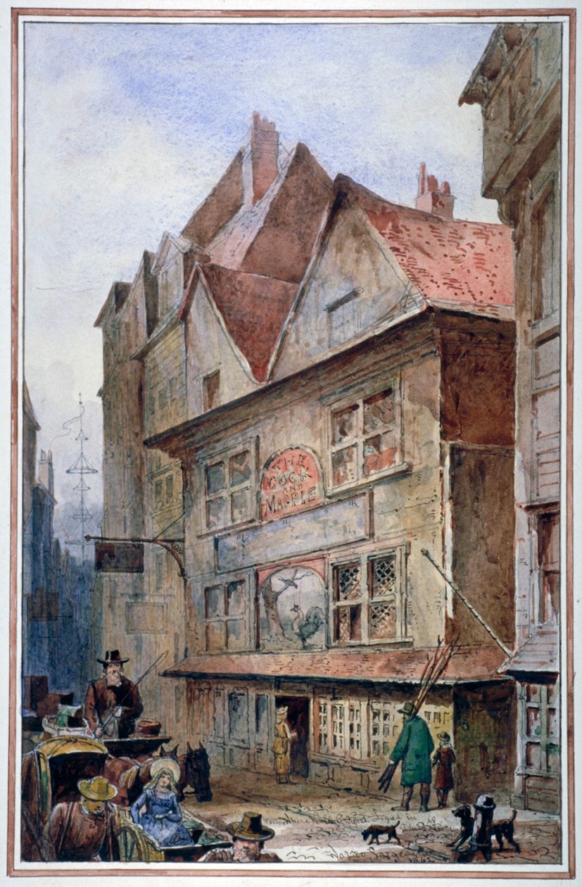 The Cock and Magpie Tavern, Drury Lane, Westminster, Londres, 1862 de Waldo Sargeant