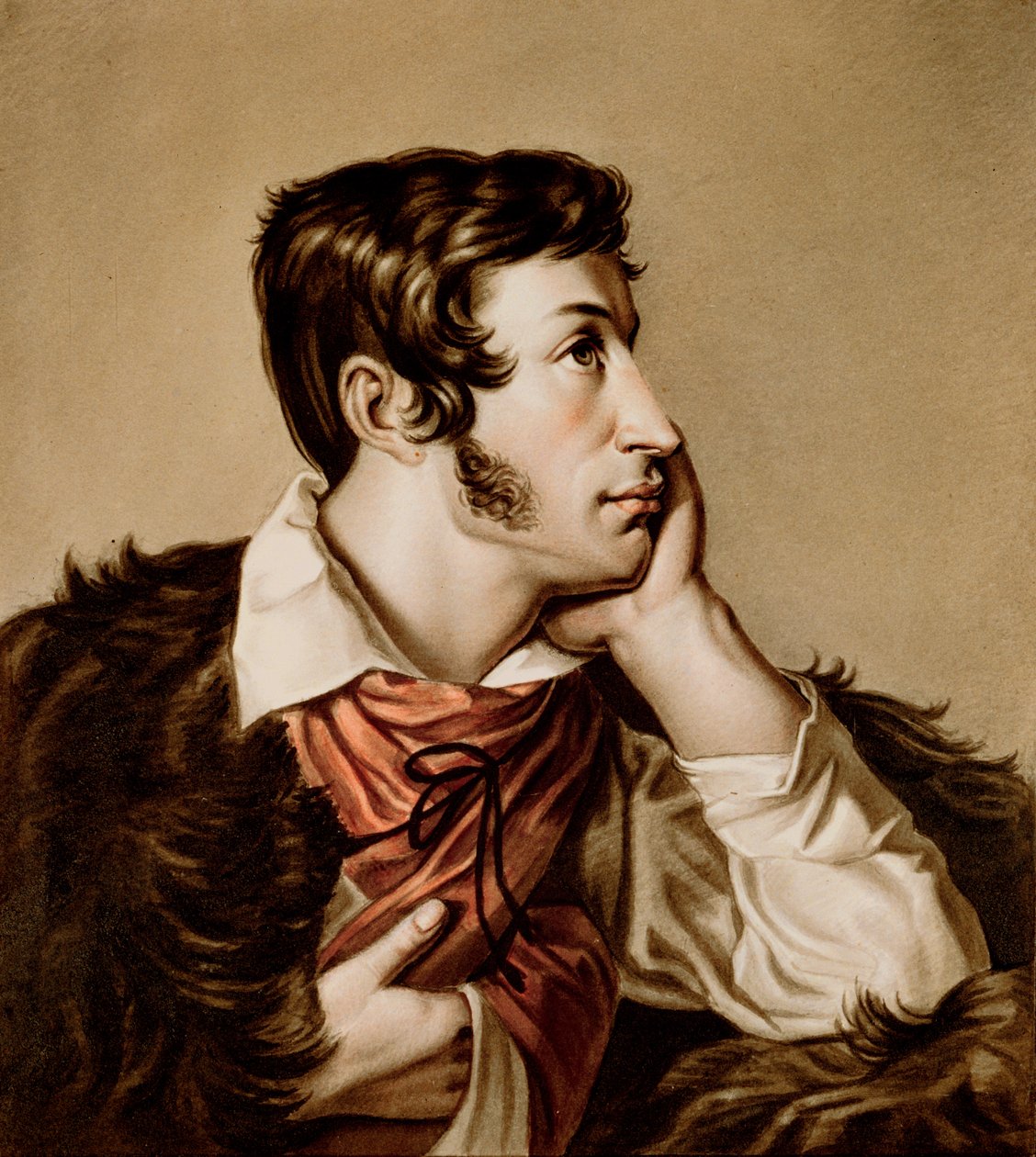 Retrato de Adam Bernard Mickiewicz (1798-1855) de Walenty Wankowicz
