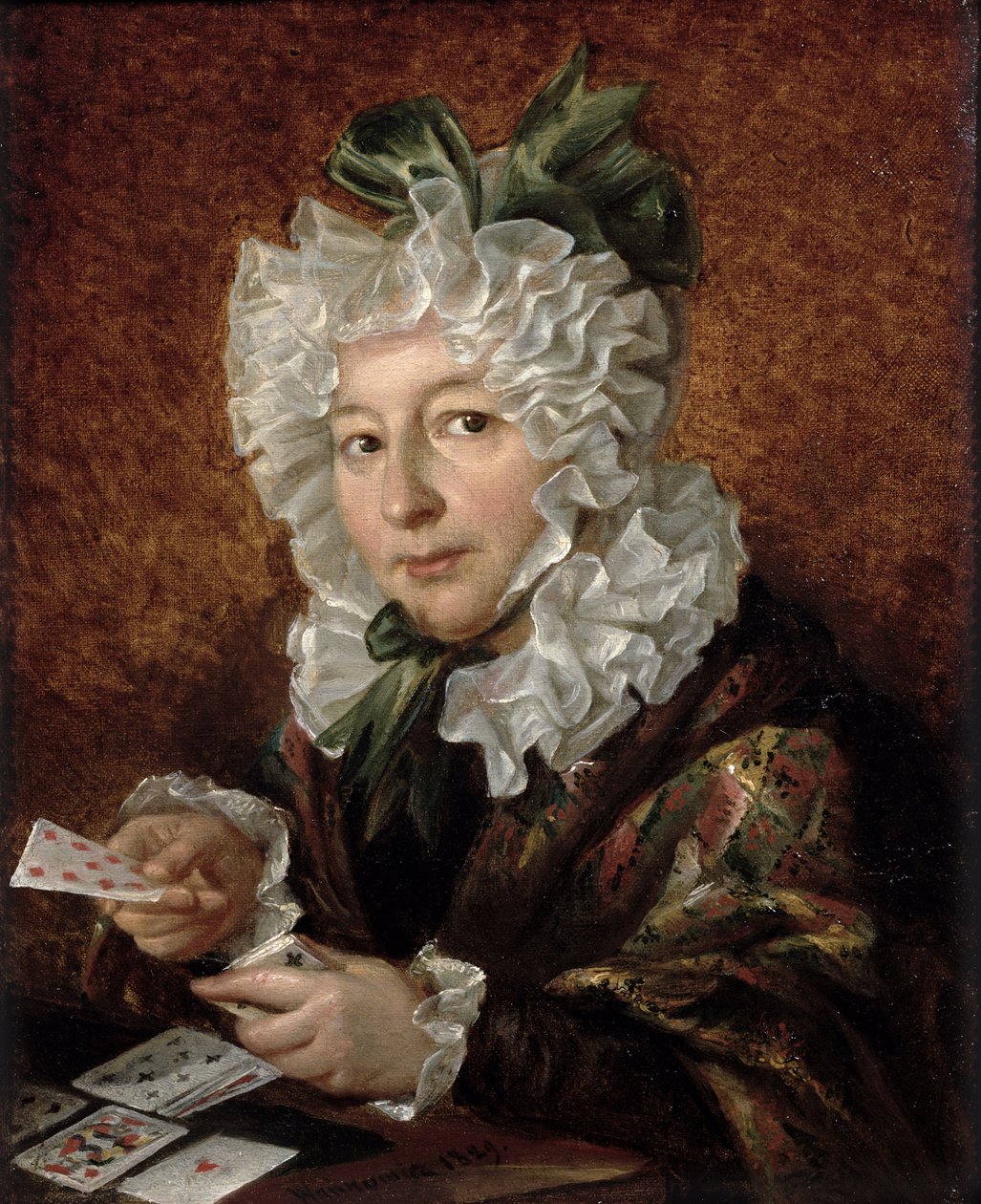 Retrato de uma mulher que joga a paciência, 1829 de Walenty Wankowicz