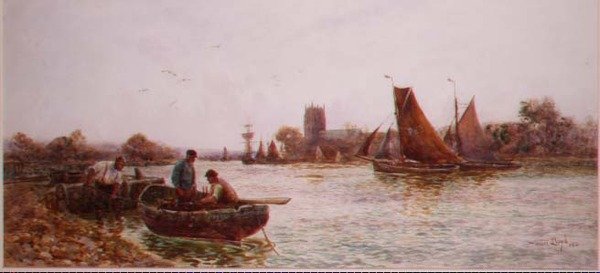 Pescadores, perto, a, quay, em, christchurch, hampshire de Walker Stuart Lloyd