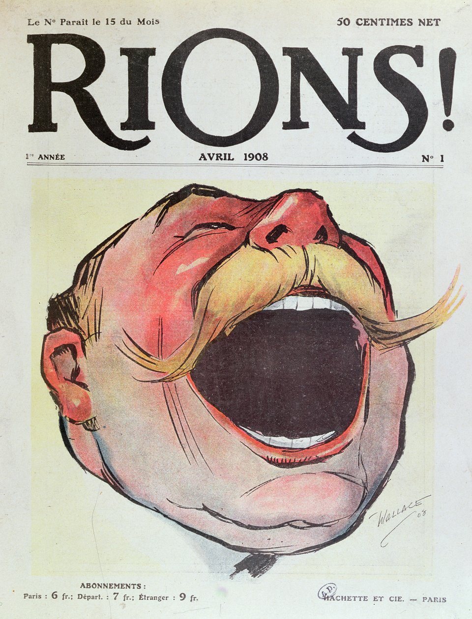 Vamos rir, capa da revista Rions, 1908 de Wallace