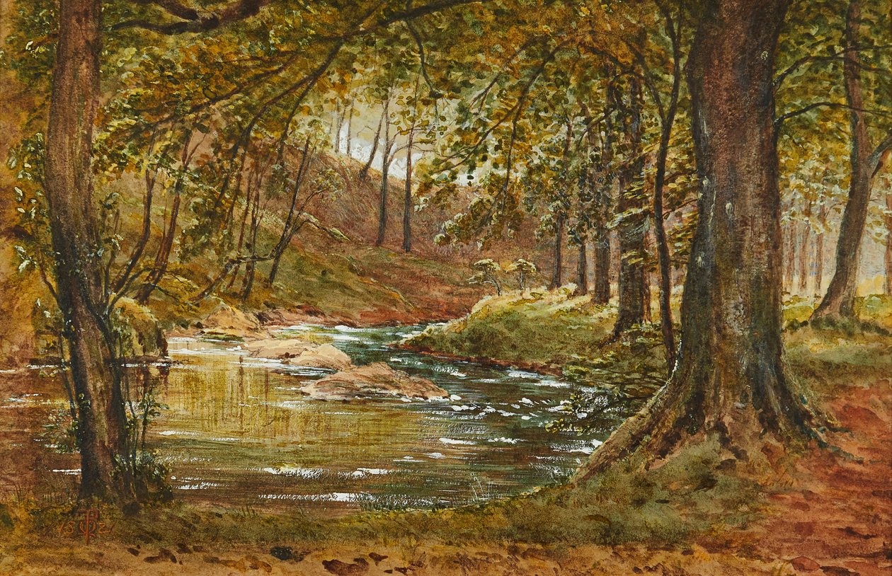 Uma Clareira da Floresta (aquarela) de Waller Hugh Paton