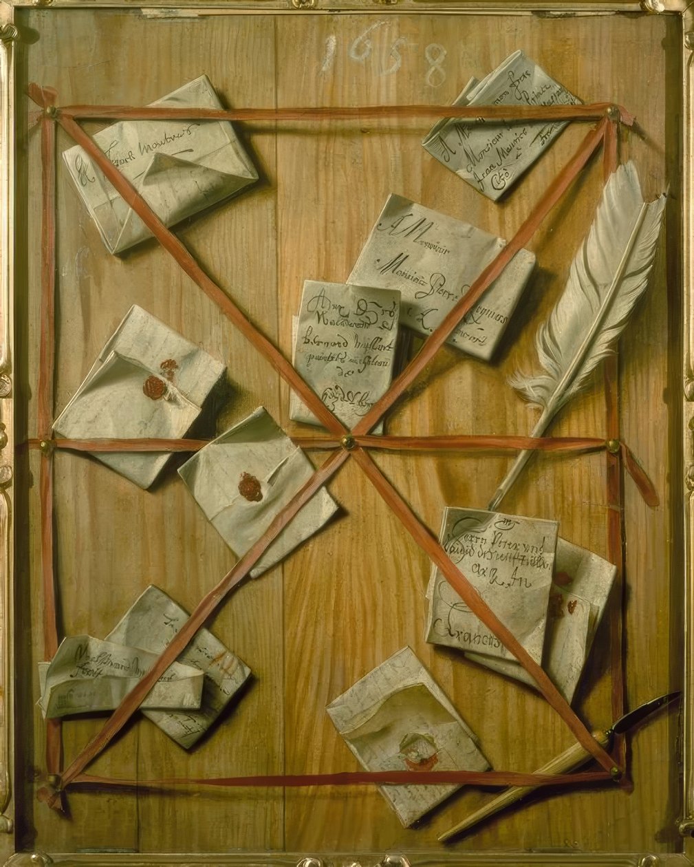 Um quadro com letras fixadas a ele de Wallerand Vaillant