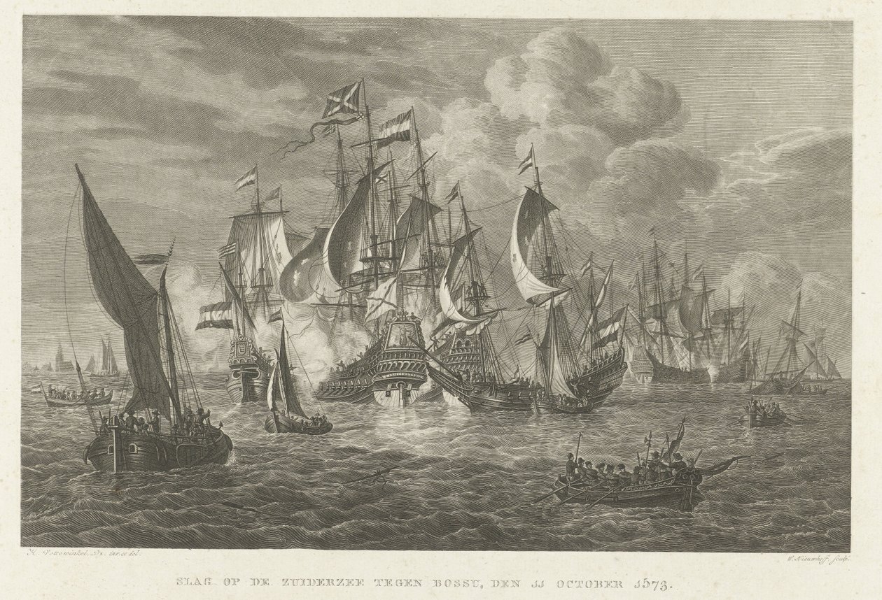 Batalha do Zuiderzee contra Bossu, 1573
Batalha do Mar do Sul contra Bossu, 11 de Outubro de 1573 (título sobre o objecto) de Walraad Nieuwhoff