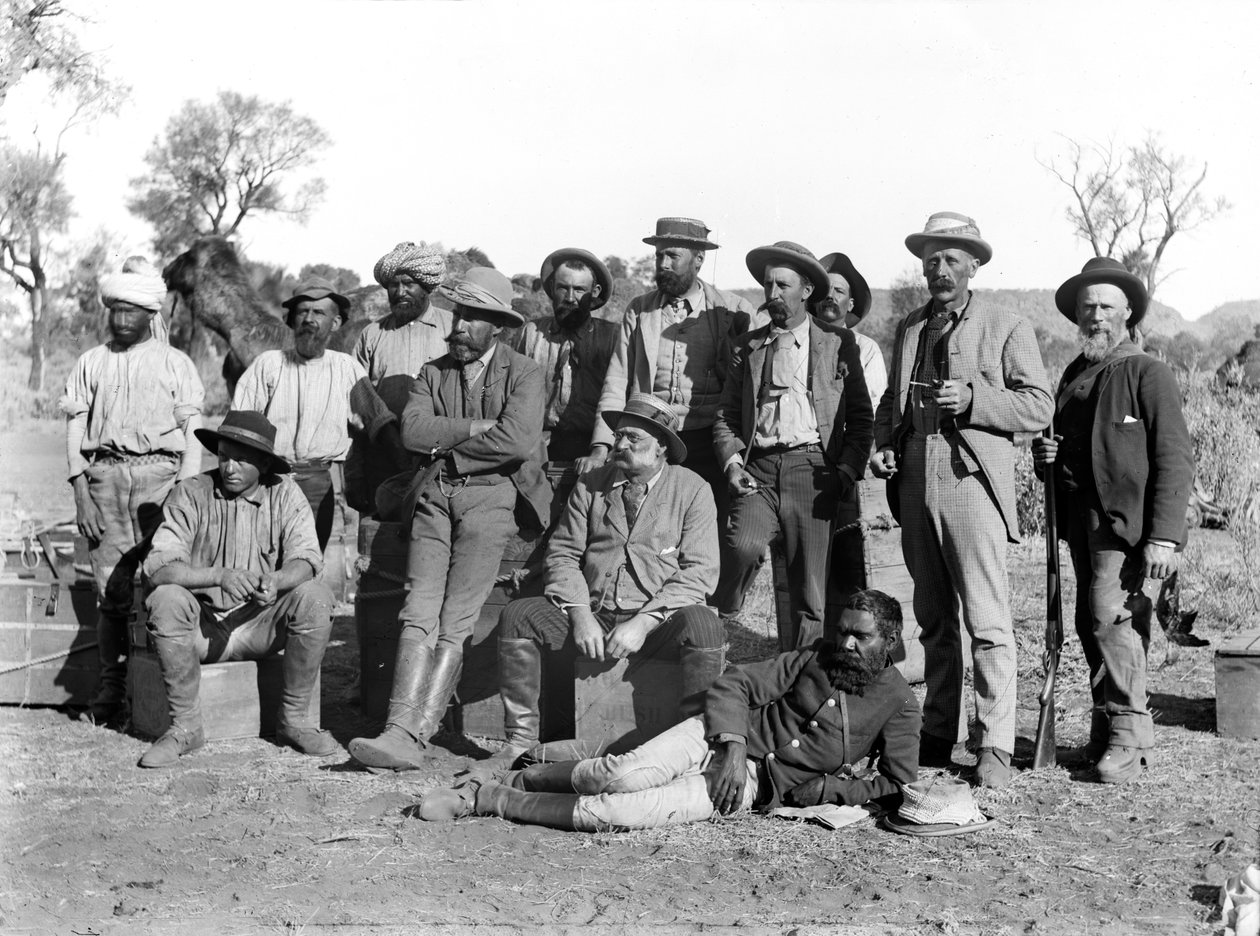 Membros da Expedição Horn, Alice Springs, Austrália Central, 1894 de Walter Baldwin Spencer
