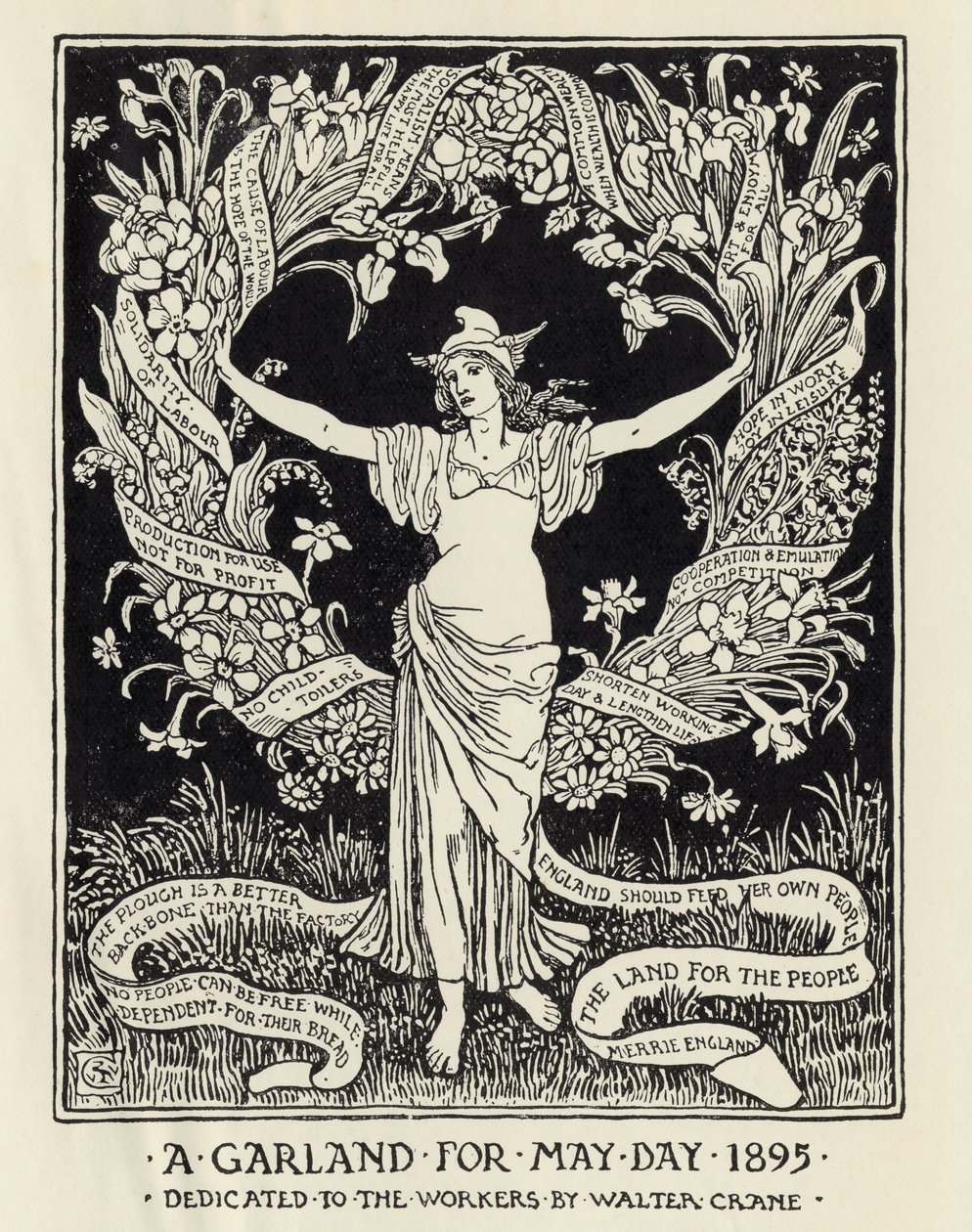 Uma guirlanda para o primeiro de maio de 1895 de Walter Crane