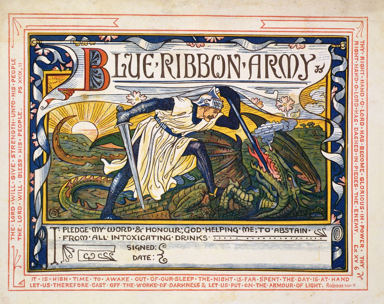 &39;Blue Ribbon Army, promessa de temperança&39; de Walter Crane