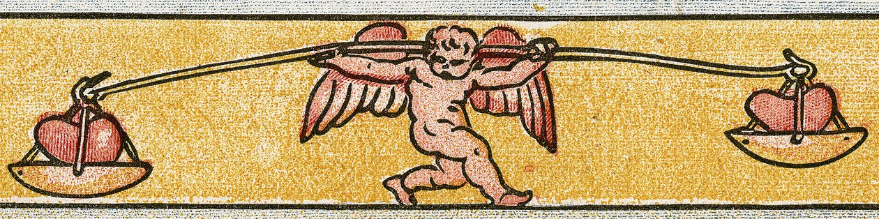 Eros balanceando dois corações, 1884 de Walter Crane