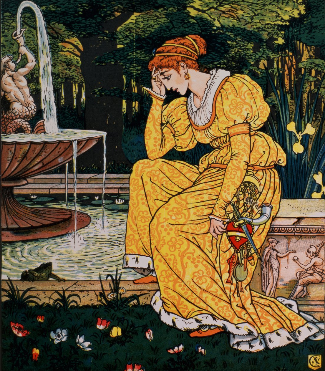 "Sapo Príncipe e a Donzela", pub.1874, (ilustração) de Walter Crane