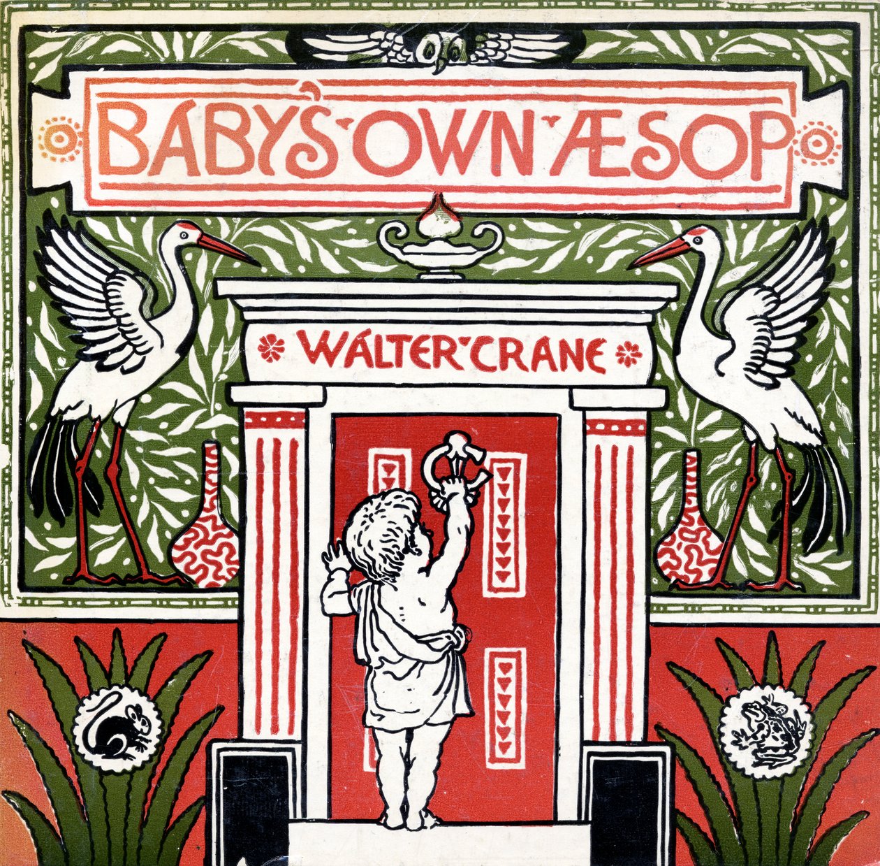 Capa de &39;Baby&39;s Own Esopo&39;, gravada e impressa por Edmund Evans, Londres, publicada em 1920 de Walter Crane