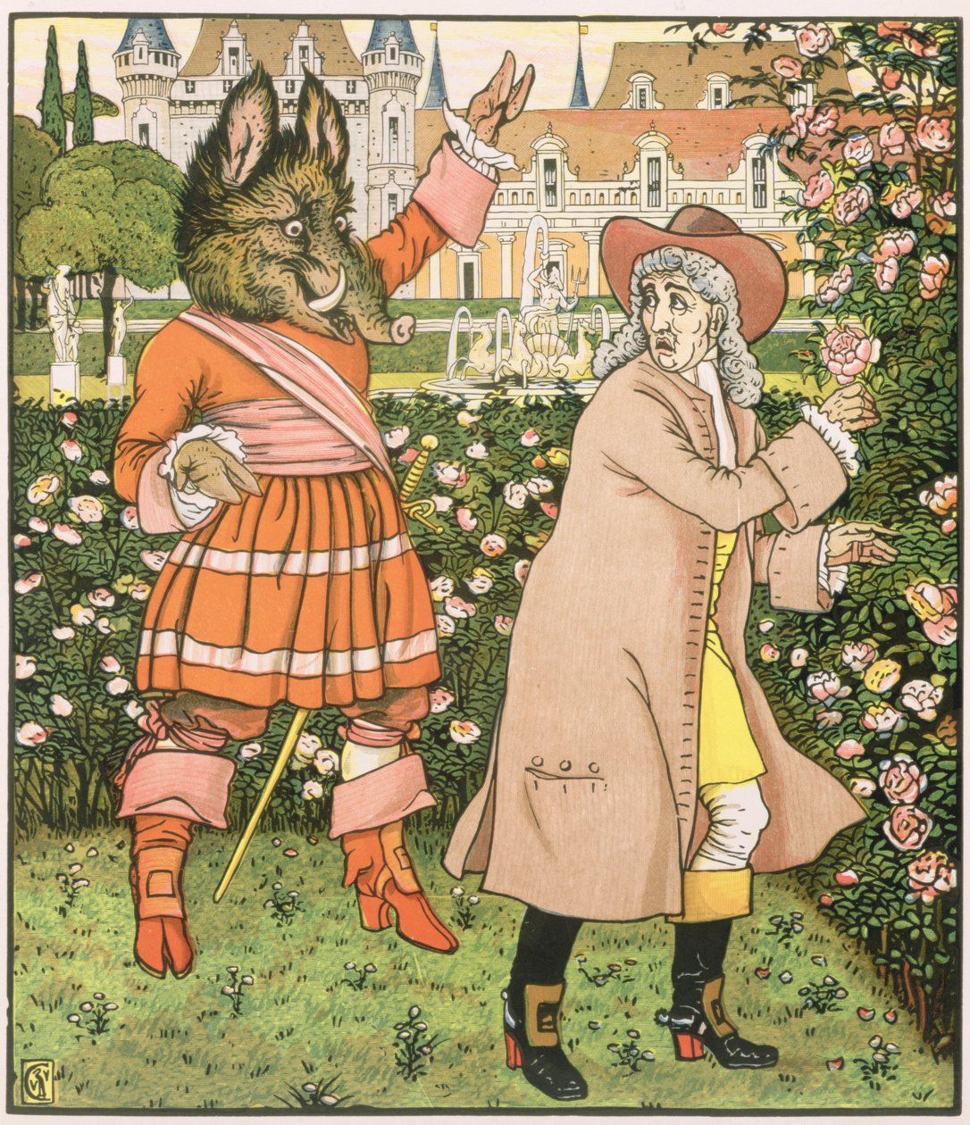 Ilustração da Bela e a Fera, 1901 de Walter Crane