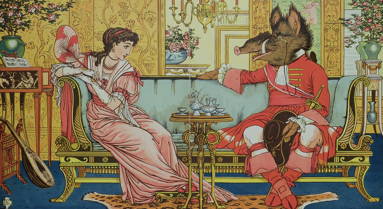 Ilustração de &39;A Bela e a Fera&39;, c.1900 de Walter Crane