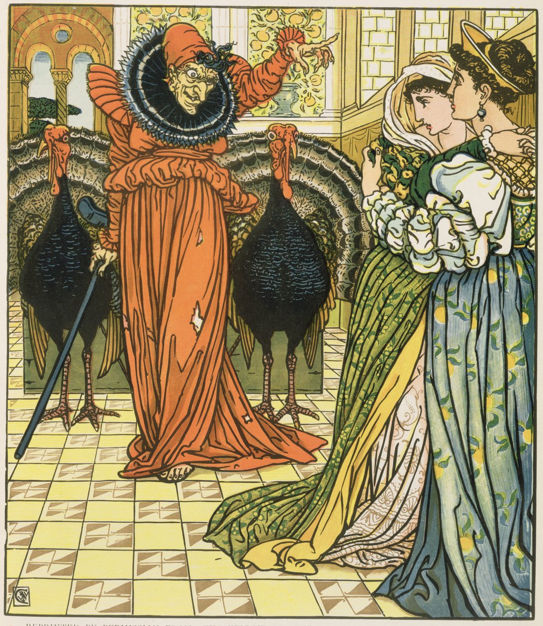 Ilustração de The Yellow Dwarf, primeira edição de Walter Crane