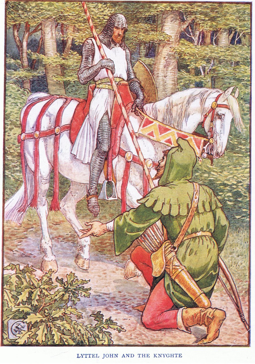 João Pequeno e o Cavaleiro, c.1920 de Walter Crane