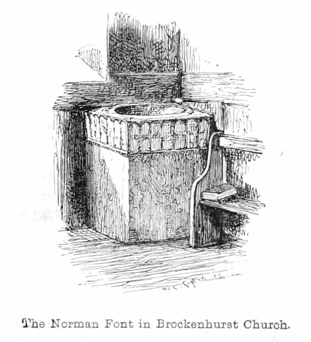 Norman Font em Igreja de Brockenhurst de Walter Crane