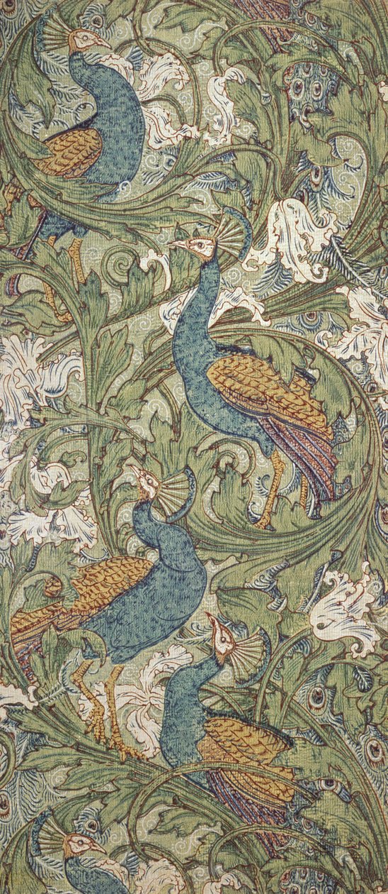 Papel de parede do jardim do pavão, 1889 de Walter Crane
