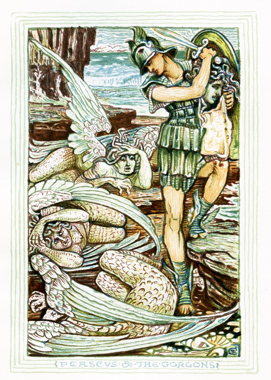 Perseu e as górgonas de Walter Crane