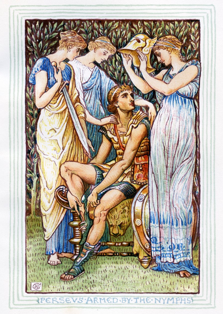 Perseu e as ninfas de Walter Crane