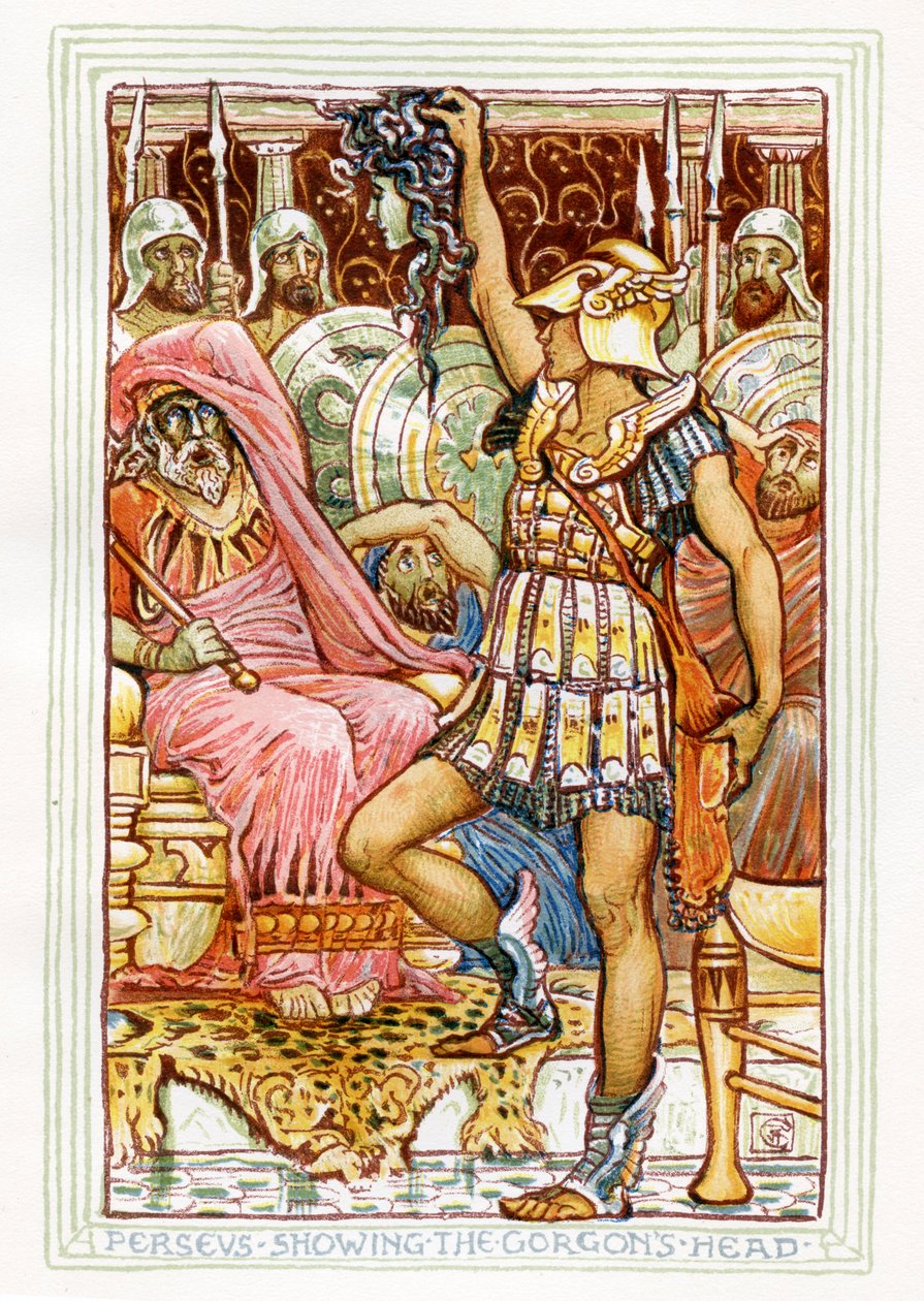 Perseu mostrando a cabeça de Medusa de Walter Crane