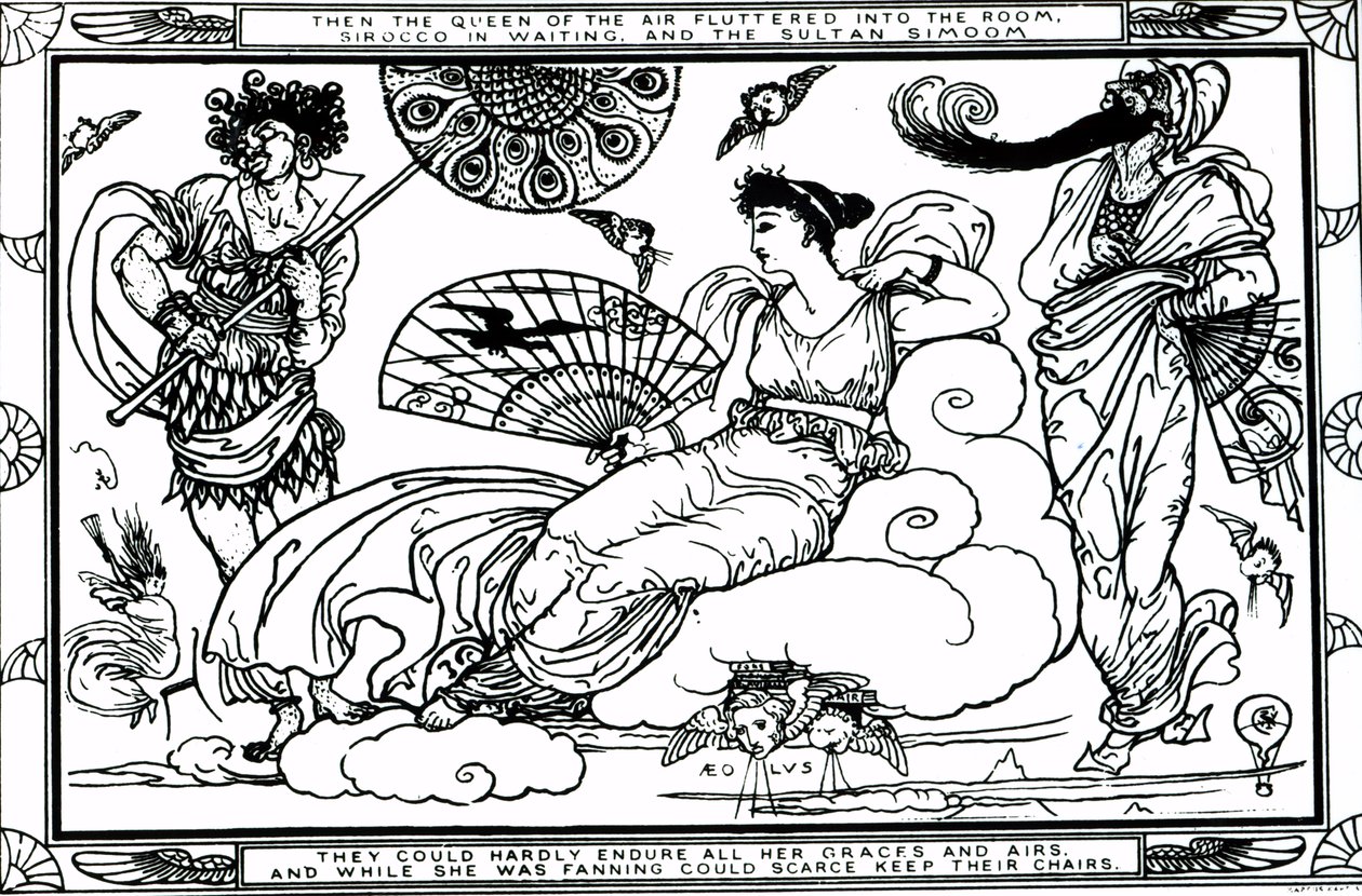 &39;Então a rainha do ar entrou no quarto, Sirocco em espera e o sultão Simoom&39; de Walter Crane