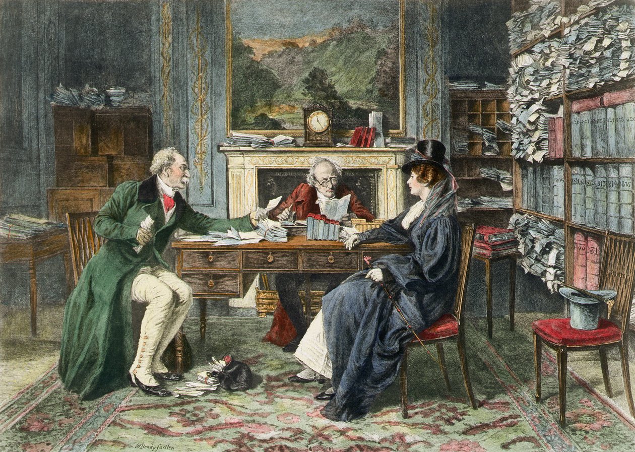 Uma Quebra de Promessa, publicada em 1895 (aquatint) de Walter Dendy Sadler