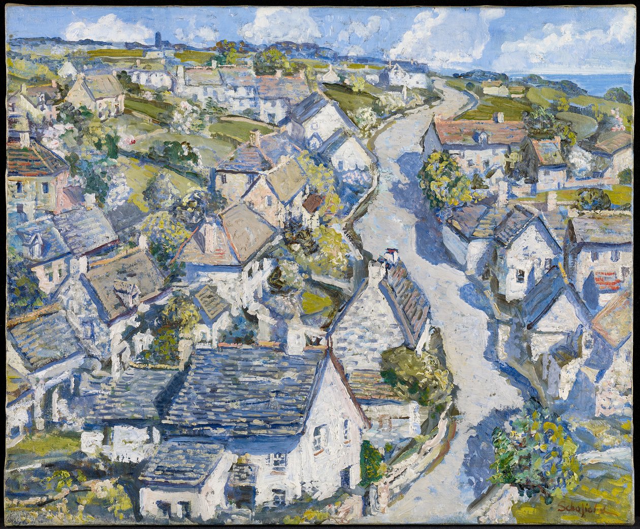 Aldeia de mineração na Cornualha, c.1920 de Walter Elmer Schofield