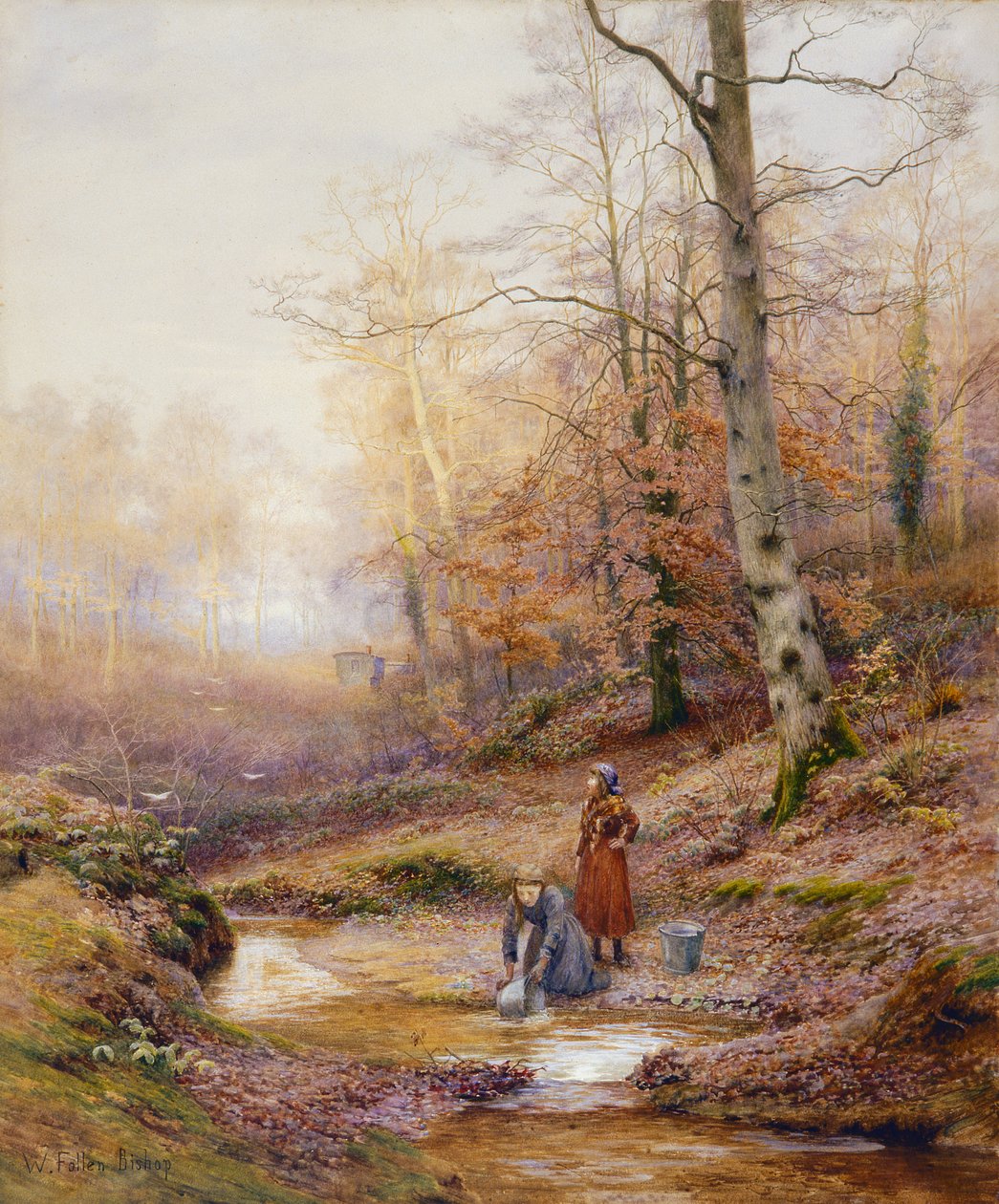 Autumn Woodland, c.1900 (wc no papel) de Walter Follen Bishop