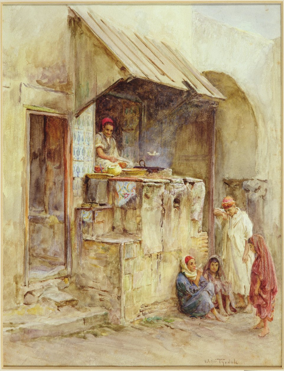 Uma oficina de culinária em Kairouan, Tunis, 1881 de Walter Frederick Roofe Tyndale