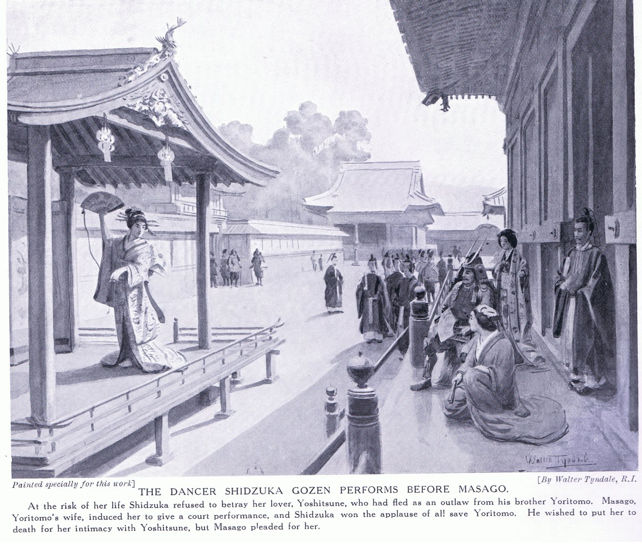 A dançarina Shidzuka Gozen formação antes de Masago de Walter Frederick Roofe Tyndale