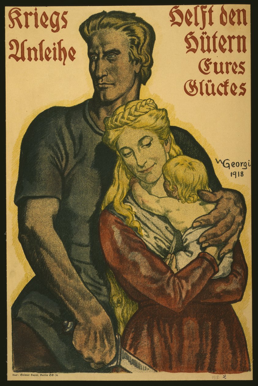 Empréstimos de guerra ajudam os guardiões de sua felicidade, 1918 de Walter Georgi