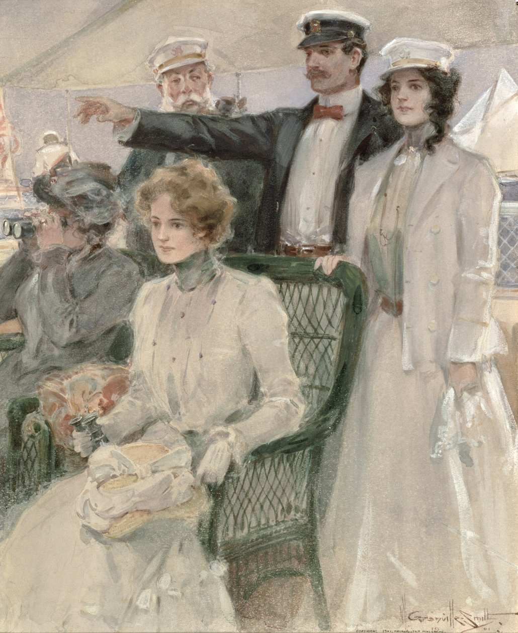 A bordo do navio, 1901 (wc no quadro de ilustrações) de Walter Granville Smith