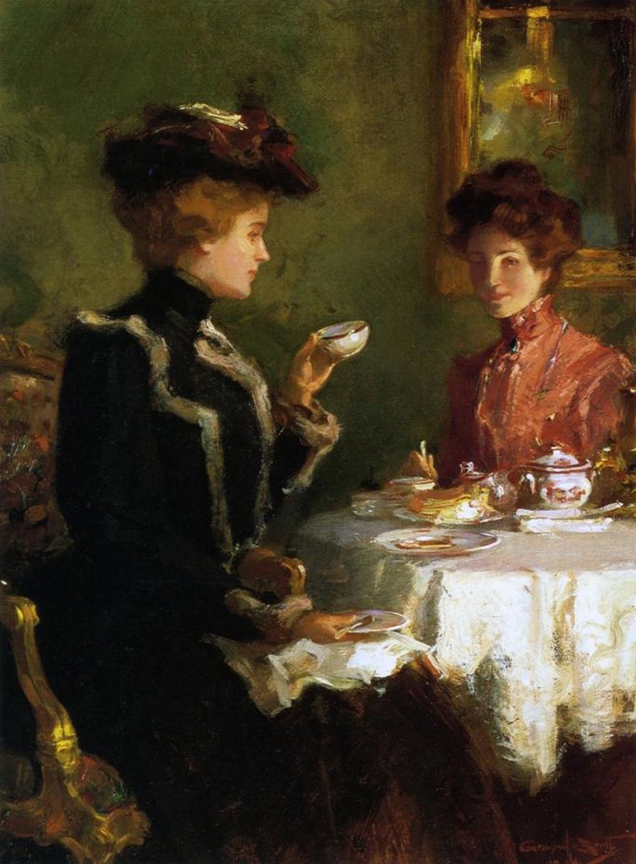 Hora do Chá, 1904 óleo sobre tela de Walter Granville Smith