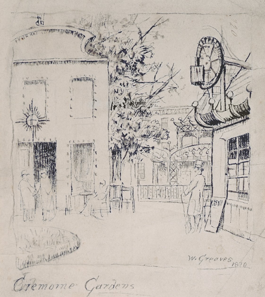 James McNeill Whistler em Cremorne Gardens, Chelsea, 1869 de Walter Greaves