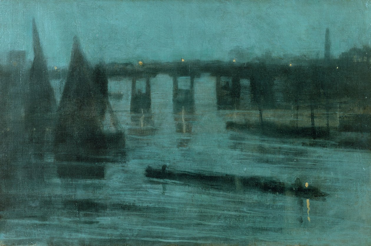 Noturno, antiga ponte de Battersea, 1885 de Walter Greaves