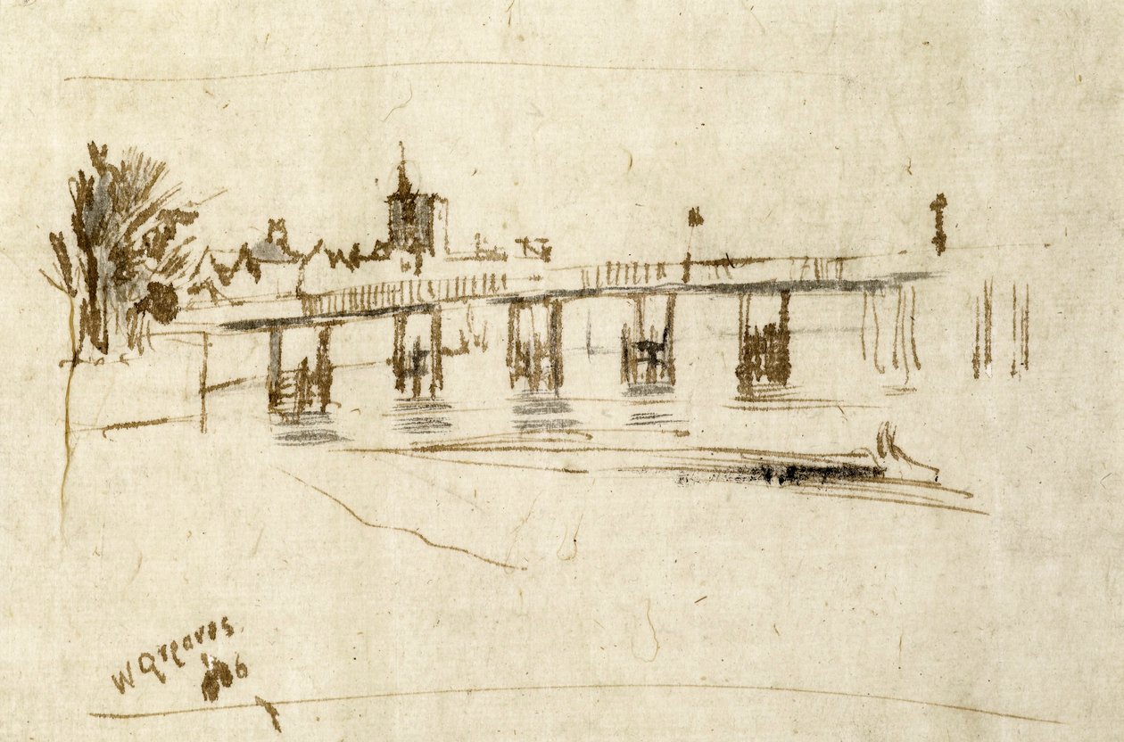 Ponte velha de Battersea, c.1890 de Walter Greaves