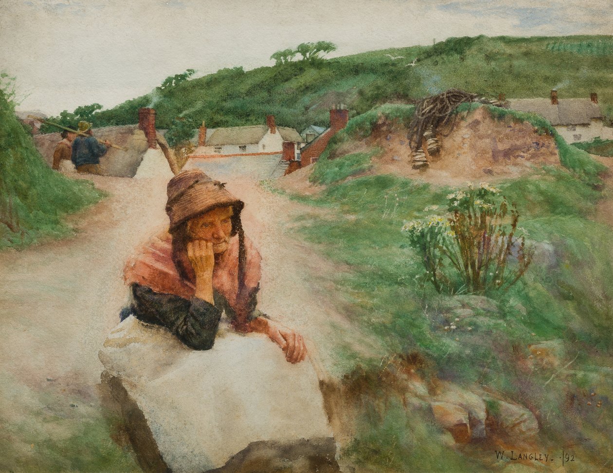 O Passado, 1892 (wc no papel) de Walter Langley