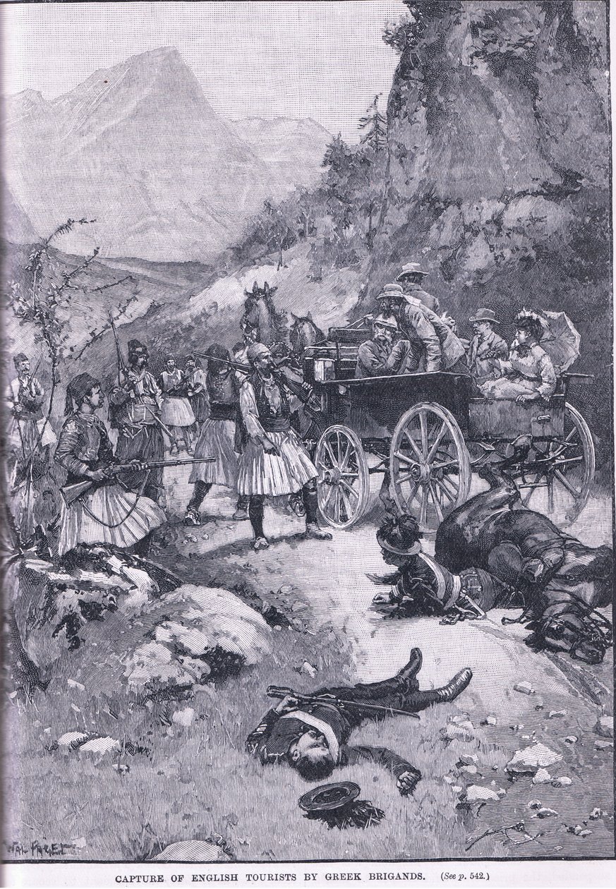 Captura de turistas ingleses por bandidos gregos 1870 AD de Walter Paget