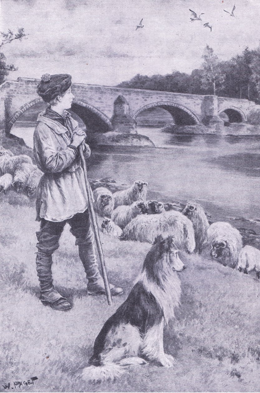 John Rennie vê a velha ponte romana em Musselburgh de Walter Paget