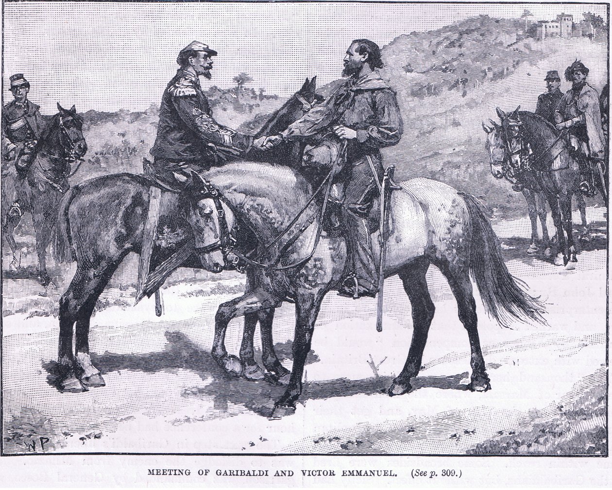 Encontro de Geribaldi e Victor Emmanuel 1860 AD de Walter Paget