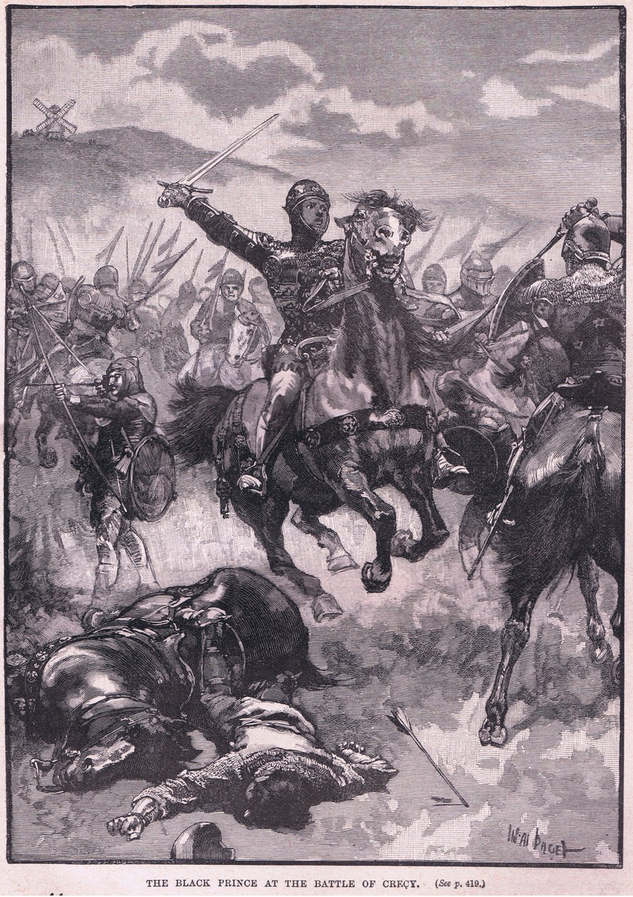 O Príncipe Negro na Batalha de Crecy AD 1346 de Walter Paget
