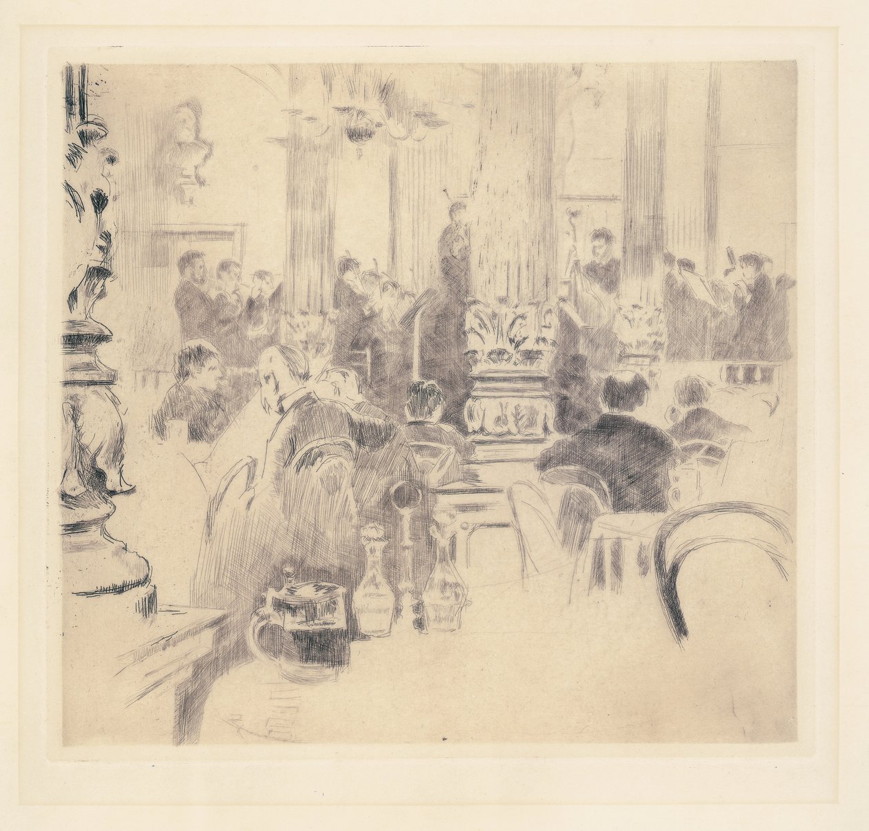 Café inglês, Munique, 1886 de Walter Richard Sickert