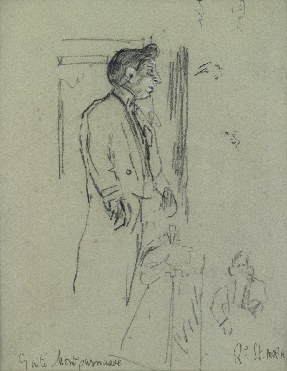 O Teatro Gaité (lápis com giz branco sobre papel) de Walter Richard Sickert