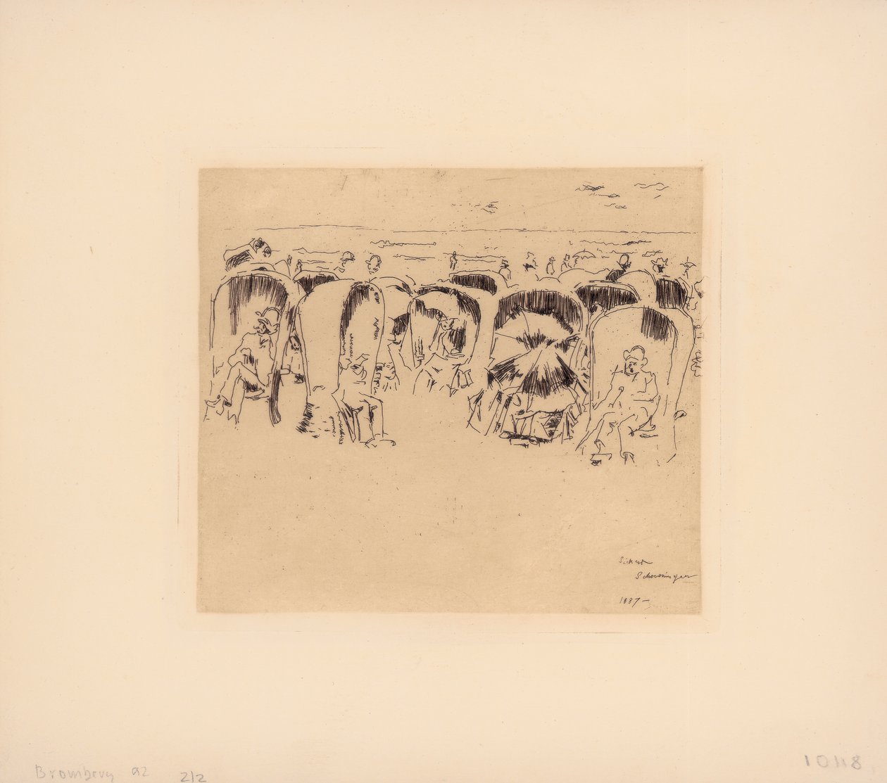 Scheveningen, Windstoelen na praia, 1887 de Walter Richard Sickert