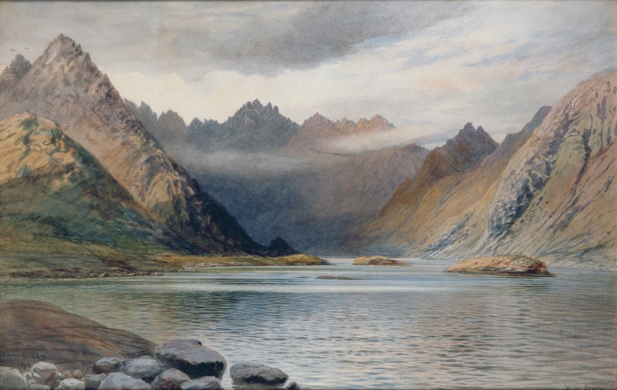 Um Loch norte da Muralha de Adriano, 1894 (aguarela sobre papel) de Walter Severn
