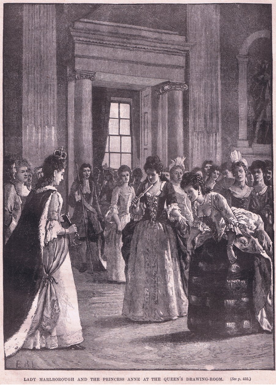 Lady Marlborough e a princesa Anne na sala de visitas da rainha AD 1692 de Walter Stanley Paget